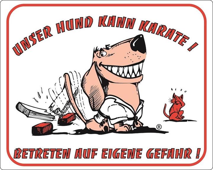 Produktbild Nobby Warntafel Unser Hund kann Karate