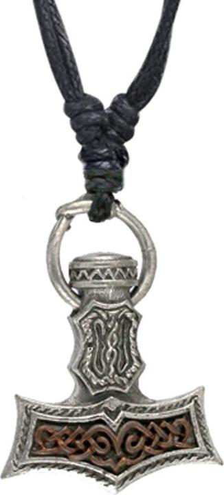 Immagine prodotto Star Piercing Collana con ciondolo nero e martello d'argento (Ottone)