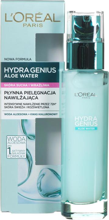 Productafbeelding L'Oréal Paris L'Oréal Hydra Genius Aloë Water Lotion voor Droge en Gevoelige Huid 70ml (70 ml, Gezichtsgel)