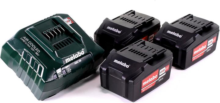 Immagine prodotto Metabo Set base 3x batteria Li-Power 18 V 4,0 Ah CAS agli ioni di litio ( 3x 625591000 ) + caricatore ASC 5 (18 V)