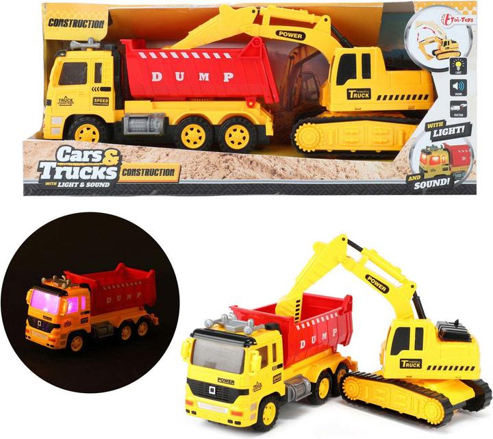 Actual product image Toi-Toys Car & Truck Dump Truck with Excavator