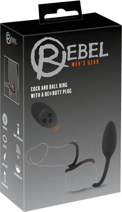 Image du produit Rebel Cock and Ball Ring avec un plug RC Butt (4.30 cm)