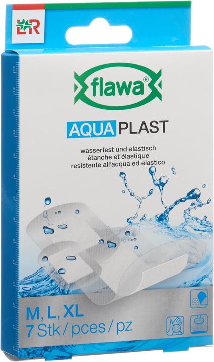Flawa Aqua Plast Pflasterstrips wasserfest 3 Grössen (7 x)