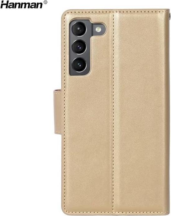 Produktbild Hanman Samsung Galaxy S21 Plus - Mill Flip Case mit 3 Kartenfächern, gold (Samsung Galaxy S21+)