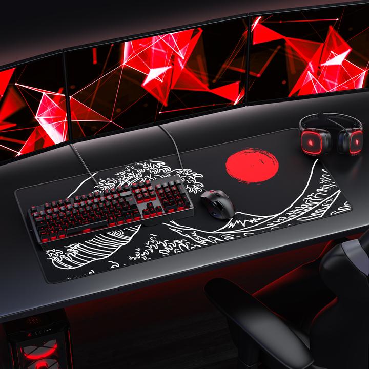 Produktbild Titanwolf Gaming Mauspad, 900 x 400mm XXL Speed Gaming Mausmatte, Mauspad extra große Oberfläche, große Welle (XXL)