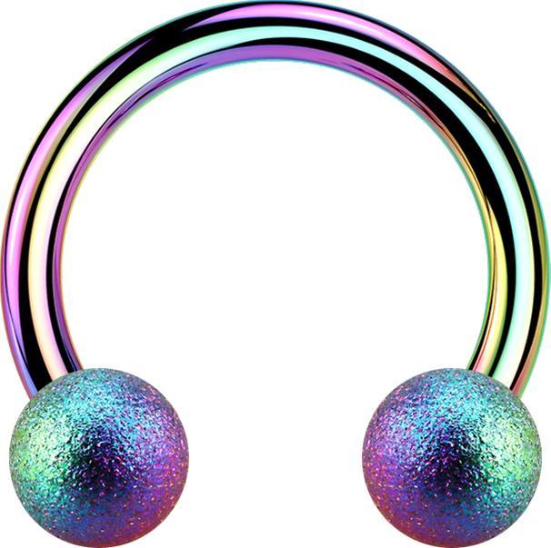 Produktbild Star Piercing Micro Circular Barbell farbig mit zwei Kugeln gesprenkelt (ohne Messing, Chirurgenstahl 316L)