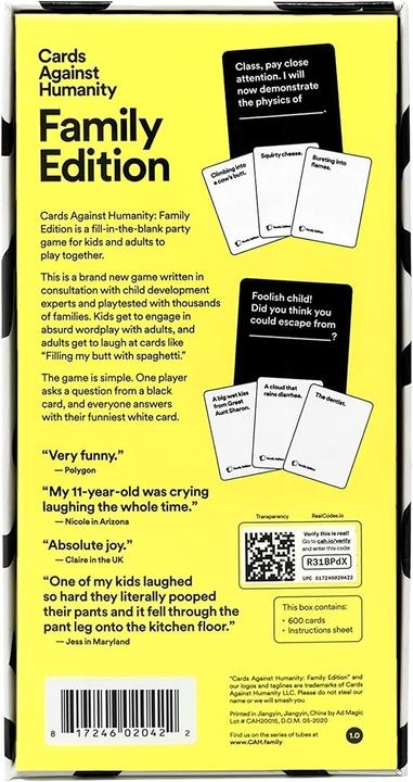 Actual product image Spilbraet Cards Against Humanity: Family Edition (English)