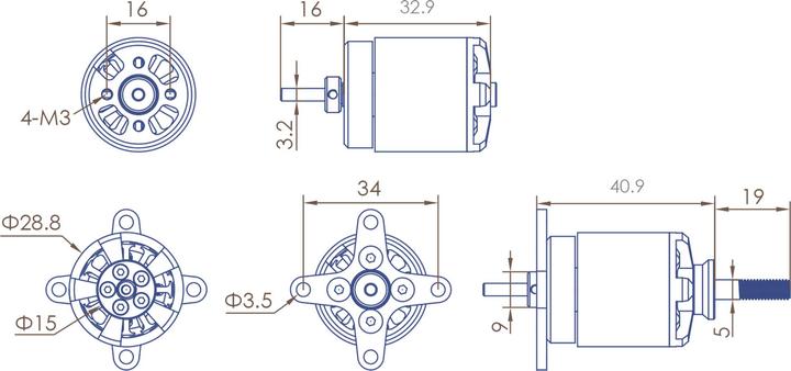 Produktbild Planet-Hobby joker 2834-6,5 v3 1250 kv brushless motor