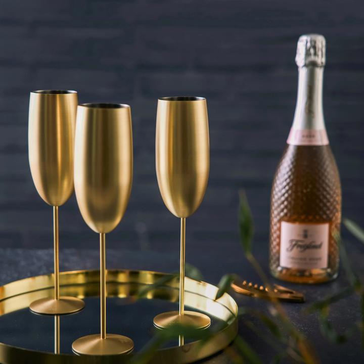 Produktbild Oak & Steel 4 Edelstahl Sektglaeser (28.50 cl, 4 Gläser, Sektgläser)