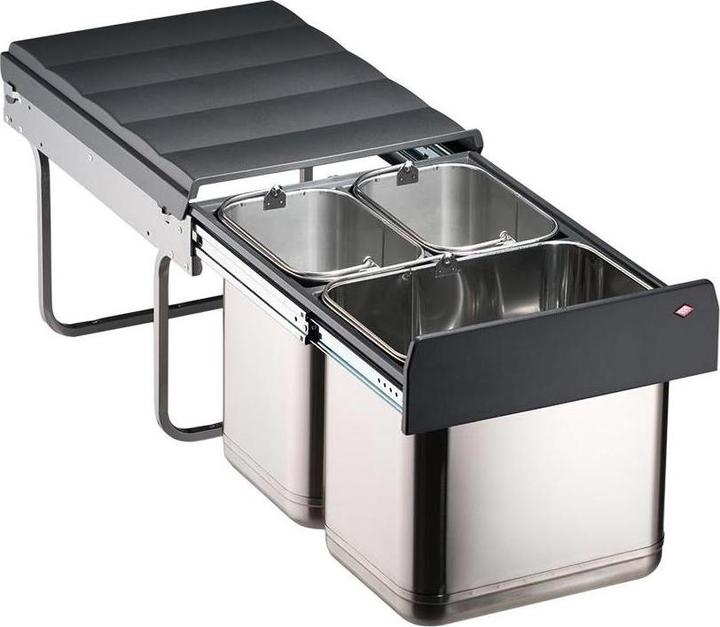 Image du produit Wesco Collecteur de déchets encastrable EDEL-TRIO-MASTER 40DT, 16 litres + 2x8 litres