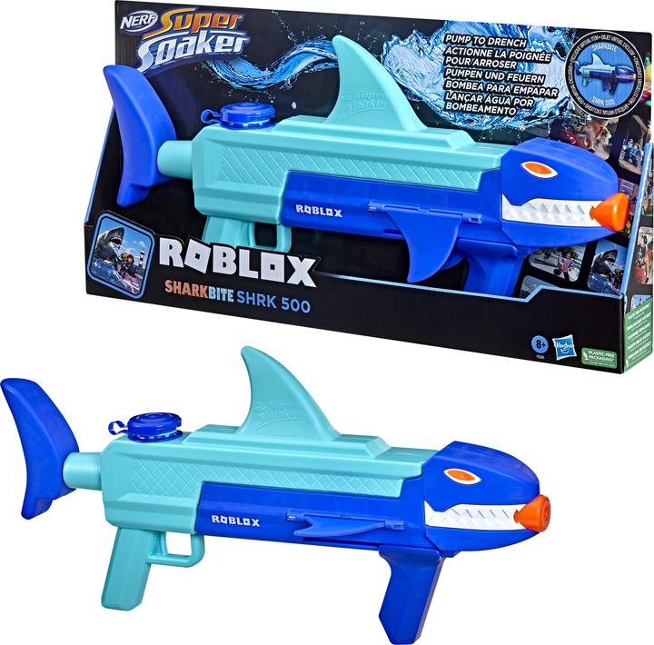 Actual product image Nerf Super Soaker Roblox SharkBite SHRK 500 (Tank Integrated)