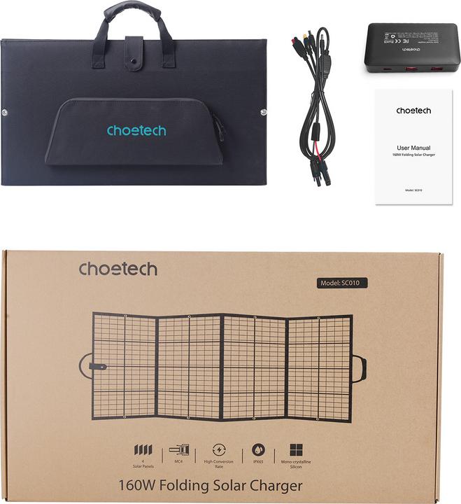 Image du produit Choetech Chargeur solaire SC010 (160 W, 6.50 kg)