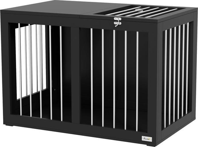 Swisshandel24 Hundekäfig für Zuhause, Hundehütte, Haustierkäfig für mittelgrosse Hunde, Hundebox mit Türen, Hundeh (Hundehütte)