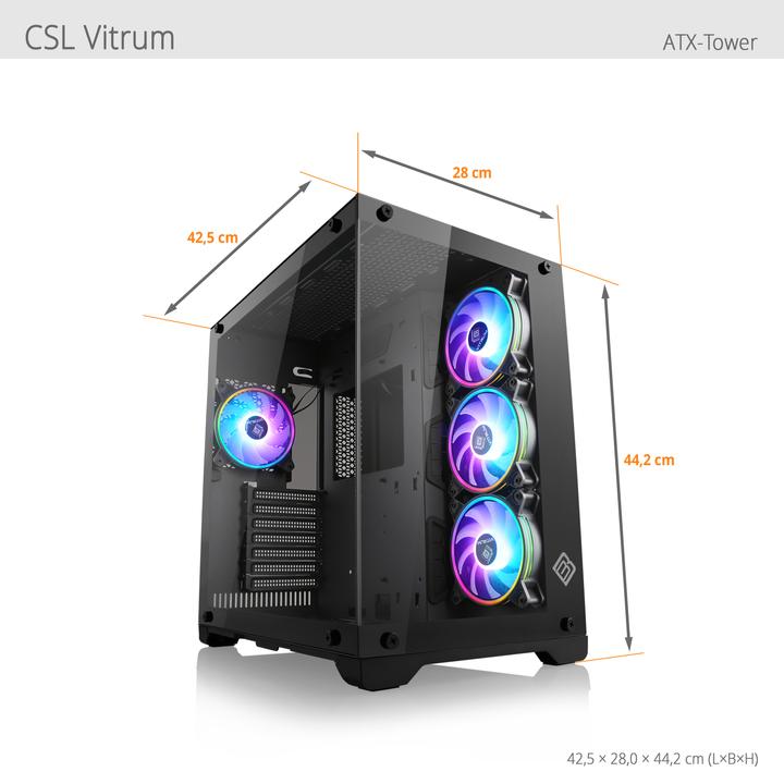 Produktbild CSL Gaming PC M12200H (AMD Ryzen 5 8400F, 16 GB, 1000 GB, Radeon RX 9070)