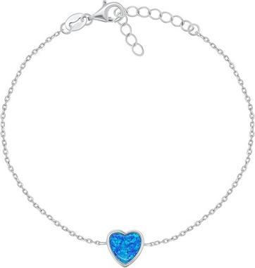 Brilio Silver - Minimalist silver heart bracelet BRC123WB