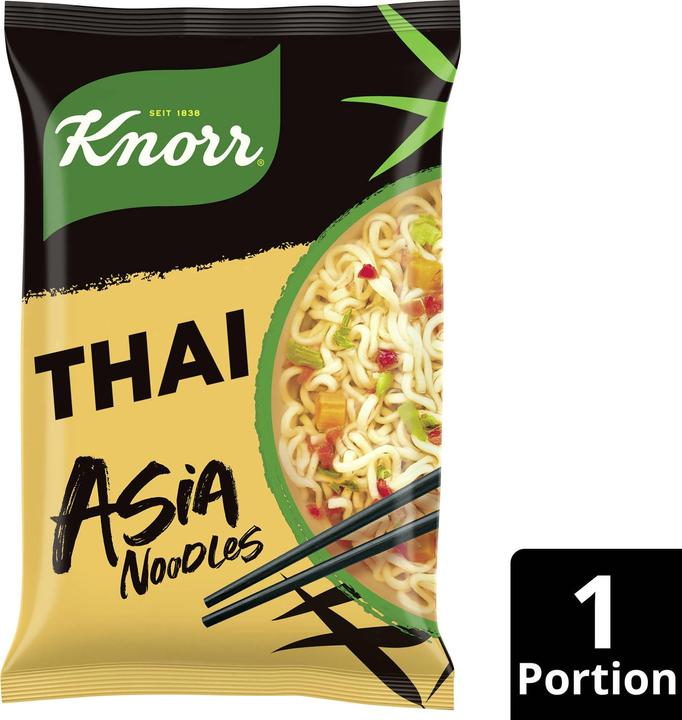 Produktbild Knorr Asia Noodles Thai Beutel, Asiatisch Instant Nudeln Snack, in nur 3 Minuten zubereitet (70 g)