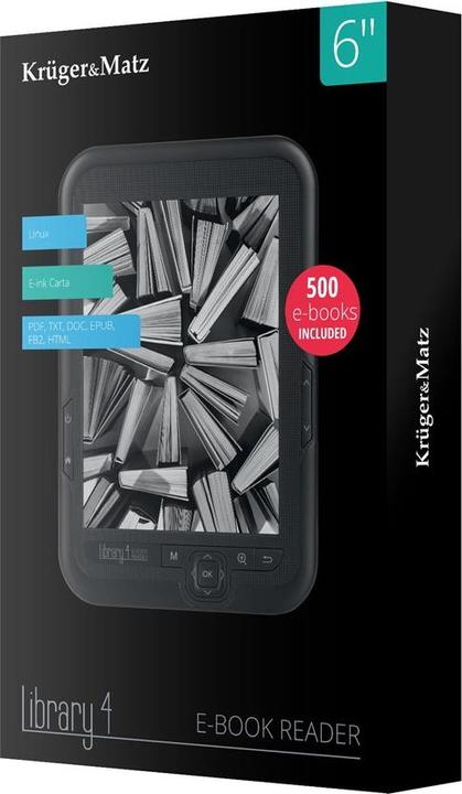 Produktbild Krüger&Matz Library 4 E-Book-Reader 8 GB Schwarz (6", 8 GB, Schwarz)