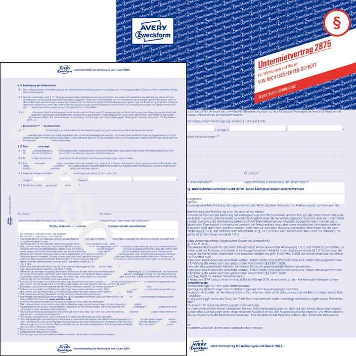 Produktbild Avery Untermietvertrag (2 x)