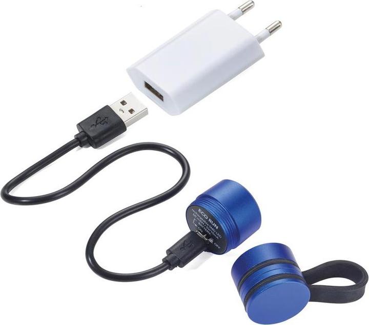 Produktbild Troika ECO RUN Taschenlampe mit LED-Licht, 3 Leuchtfunktionen, inkl. Ladekabel, blau (3.60 cm)