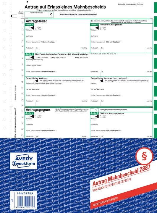 Image du produit Avery Avis de mise en demeure (2 x)
