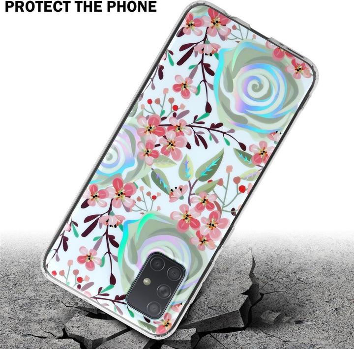 Produktbild Cadorabo IMD TPU Bunte Blumen & Blätter Cover (Samsung Galaxy A71)