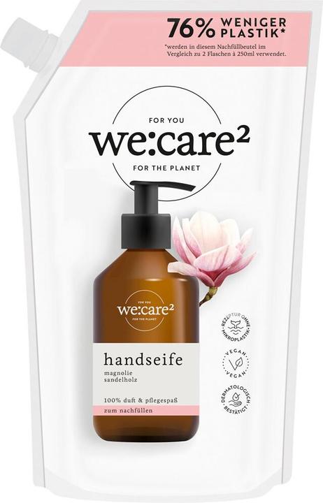 we:care2 Nachfüllbeutel Handseife (Flüssigseife, Handseife Nachfüllpackung, 500 ml)