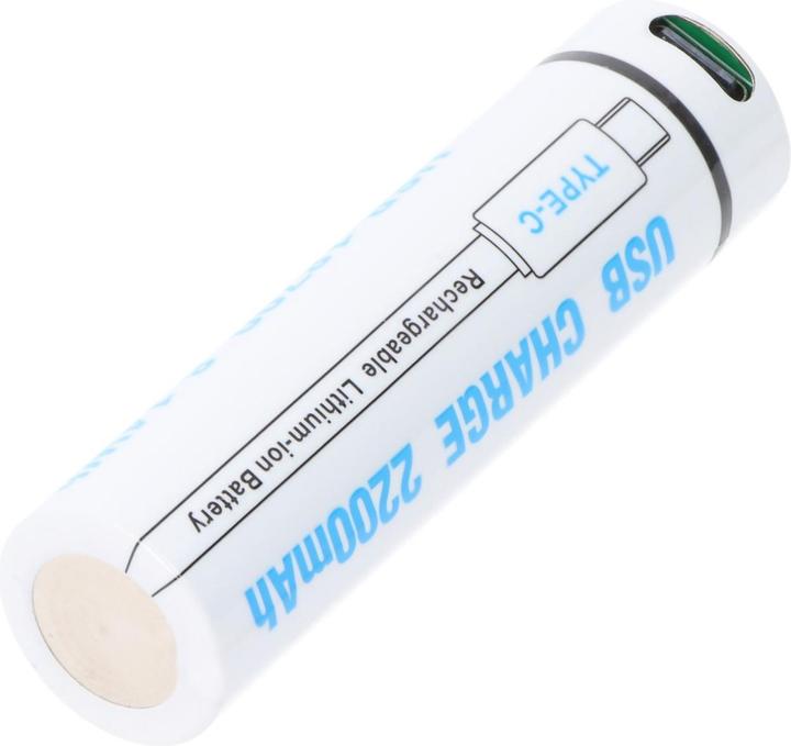 Image du produit AccuCell Rundzelle 18650, Li-ion, 3,7V, 2200mAh, 8,1Wh, mit USB-C Charging Port (1 pcs, 2200 mAh)