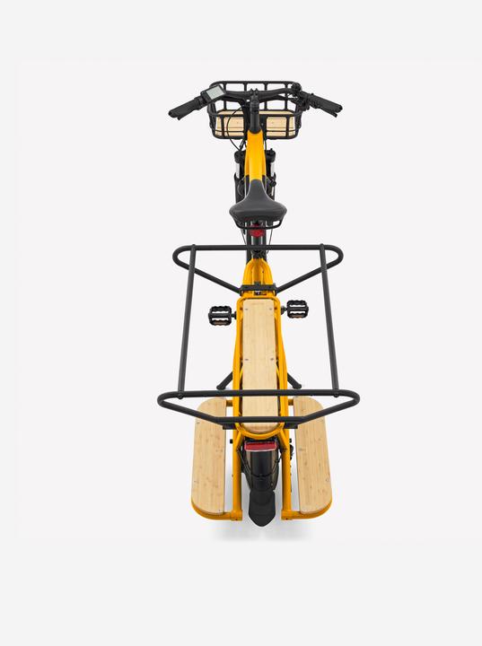 Actual product image Btwin E-cargo bike Cargobike R500E Longtail V2 yellow (44 cm)