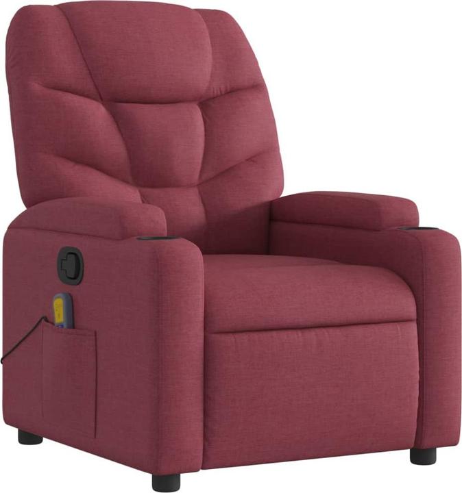 VidaXL Massagesessel Weinrot Stoff,Farbe: Weinrot,Material: Stoff