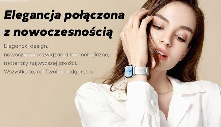 Actual product image Gravity GT15-12 Damen-Smartwatch, marineblaues Silikonarmband + schwarzes Armband
