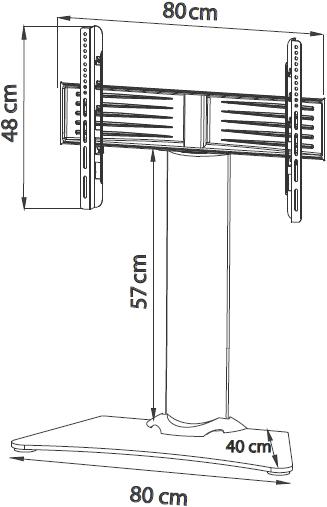 Produktbild VCM TV Standfuss Aufsatz Alu Glas Windoxa Maxi (70", 30 kg)