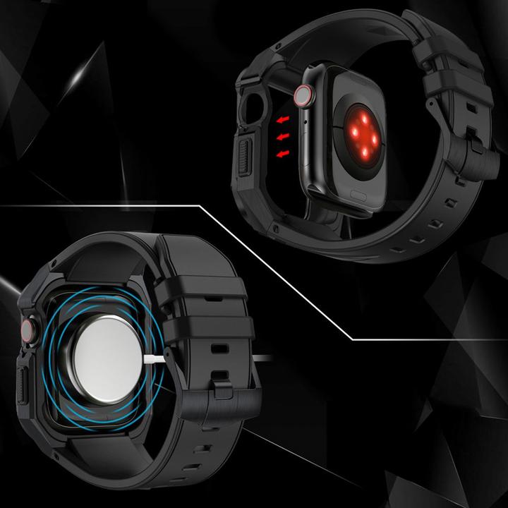 Immagine prodotto Kingxbar CYF140 Custodia rugged 2in1 per Apple Watch SE 6, 5, 4 (44 mm) in acciaio inossidabile con (44 mm, TPU, Nerūdijantis plienas)