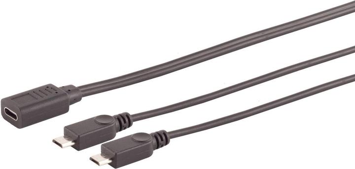Produktbild Shiverpeaks S/CONN maximum connectivity Adapter, USB C Buchse auf 2x USB Micro B Secker, Y-Kabel, 2.0, schwarz (0.30 m, USB 2.0)