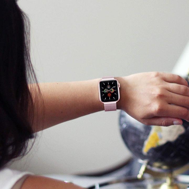Actual product image Tech Smart Clock Apple 1/2/3 belt, pink, 42 mm (Stainless steel)