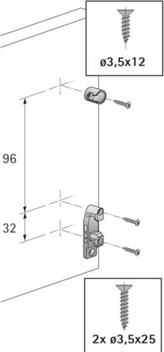 Produktbild Hettich Frontbefestigungen für Zargen InnoTech, weiss
