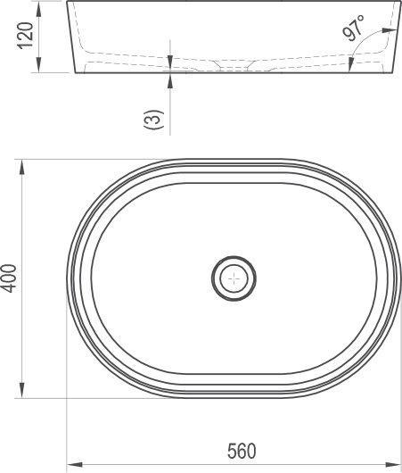 Productafbeelding Ravak Het koffertje wordt in de wasbak gelegd Moon, 2 (120 mm, 560 mm)