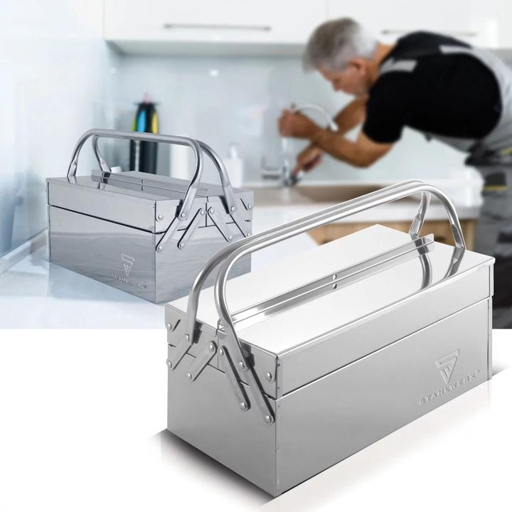 Produktbild Stahlwerk Werkzeugkasten Edelstahl Werkzeugkiste leer Werkzeugbox (1 Teile)