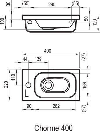 Productafbeelding Ravak Regenwastafel Chroom, 40 cm R zonder overloop (400 mm)
