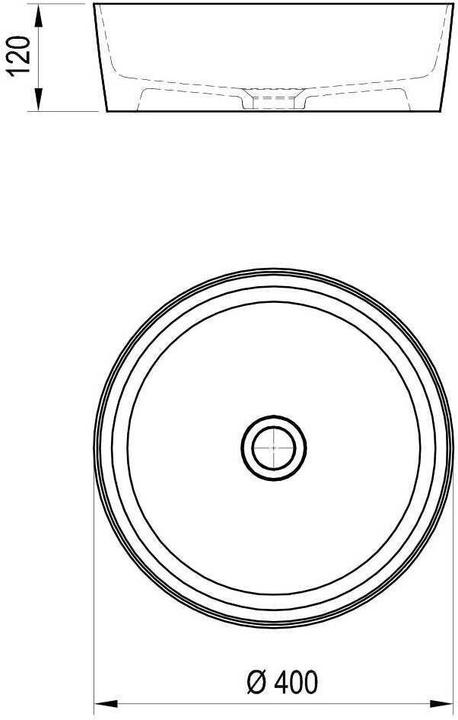 Productafbeelding Ravak Keramische inbouwwastafel Uni, Slim 40 cm (400 mm)