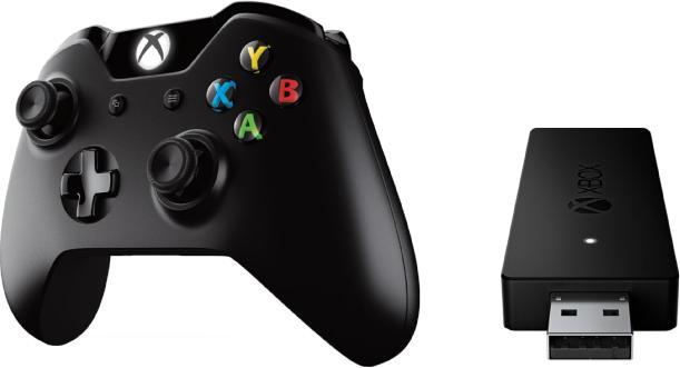 Actual product image Microsoft Xbox One Controller + Wireless Adapter for Windows (PC, Xbox One X, Xbox One S, Xbox Series S, Xbox Series X)