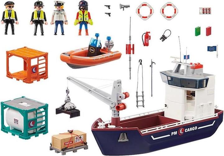 Actual product image Playmobil Large container ship with customs boat (70769, Playmobil City Action)