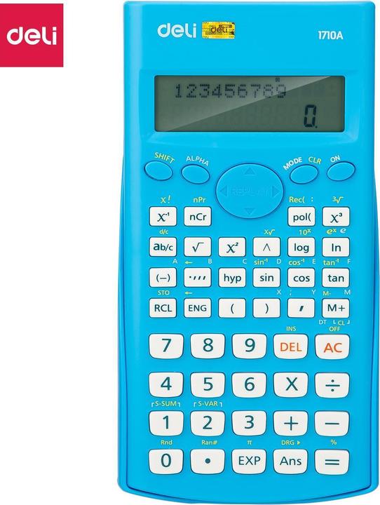 Actual product image Deli calculator SCIENTIFIC CALCULATOR 1710A 12-DIGIT Blue