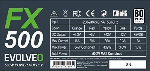 Actual product image Evolveo FX 500W Power Supply (CZEFX500) (500 W)