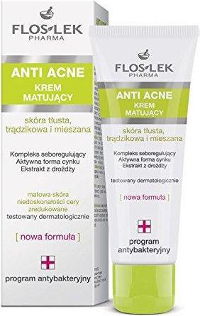 Actual product image Floslek Anti Acne Antibacterial program Matte cream 50 ml (50 ml, Liquid shampoo)