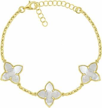 Brilio Silver - Charming gold-plated flower bracelet BRC192Y