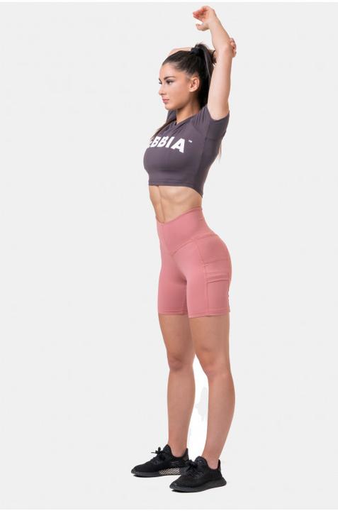 Actual product image Nebbia Short Sleeve Sporty Crop Top 584 marron (S)
