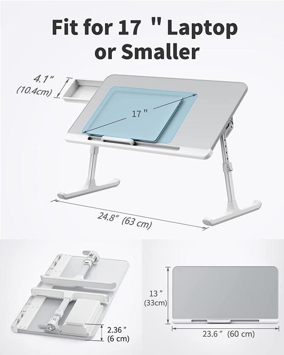 Produktbild Saiji Laptoptisch, Grau, 60x32cm