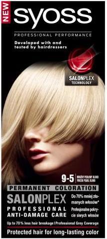 Actual product image Syoss Classic Permanent Coloration Long Lasting Hair Dye 9-5 Frosty Pearl For blonde hair