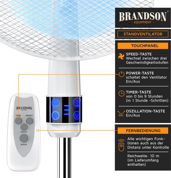 Actual product image Brandson Pedestal fan (45 dB)