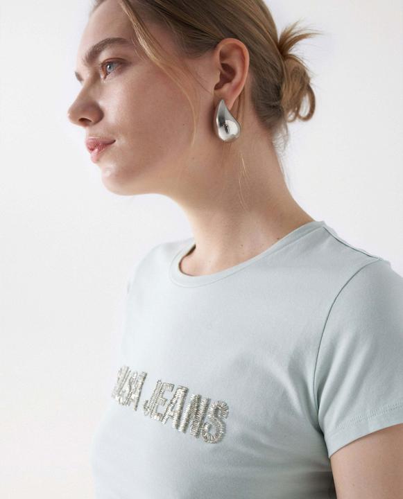 Actual product image Salsa Jeans T-shirt Beads Detail Branding T-shirt (XS)